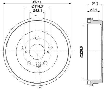  8DT355300031 HELLA PAGID Тормозной барабан