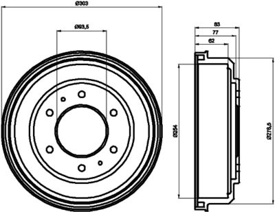  MBD128 MINTEX Тормозной барабан