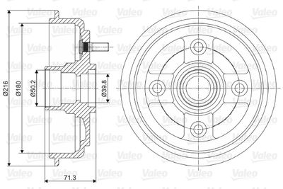  237052 VALEO Тормозной барабан