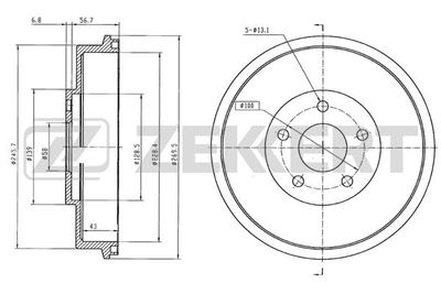  BS5459 ZEKKERT Тормозной барабан