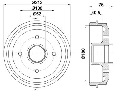  8DT355301311 HELLA Тормозной барабан