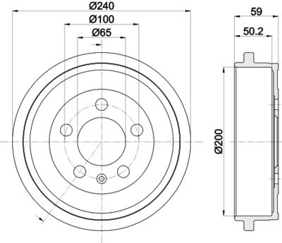  8DT355300371 HELLA PAGID Тормозной барабан