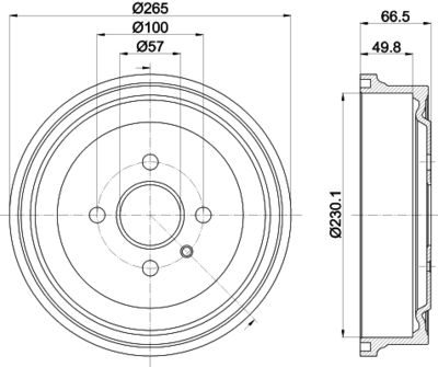  8DT355301201 HELLA PAGID Тормозной барабан