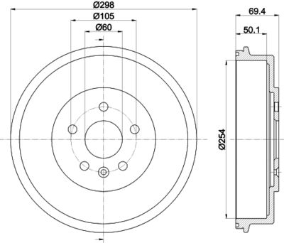  MBD375 MINTEX Тормозной барабан