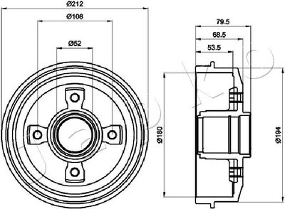  560612 JAPKO Тормозной барабан