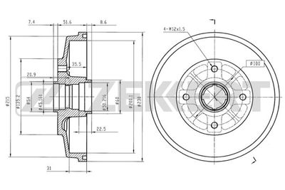  BS5189 ZEKKERT Тормозной барабан