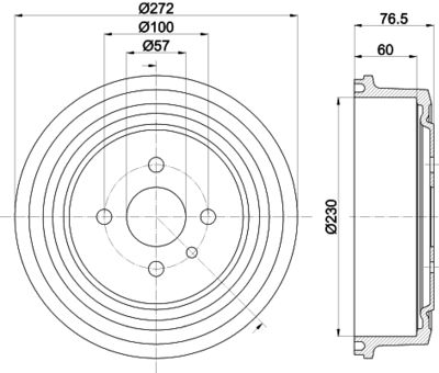  8DT355301191 HELLA PAGID Тормозной барабан