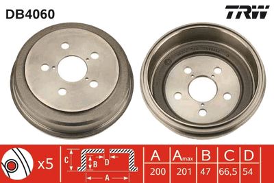  DB4060 TRW Тормозной барабан