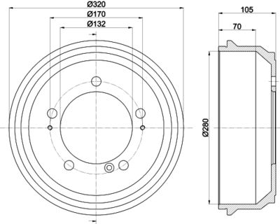  8DT355300631 HELLA PAGID Тормозной барабан