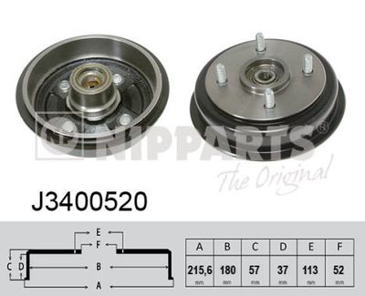  J3400520 NIPPARTS Тормозной барабан