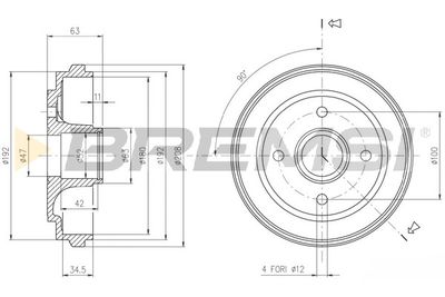  CR5602 BREMSI Тормозной барабан