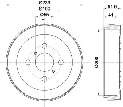  8DT355301751 HELLA Тормозной барабан