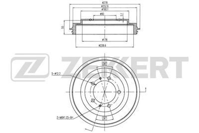  BS5541 ZEKKERT Тормозной барабан