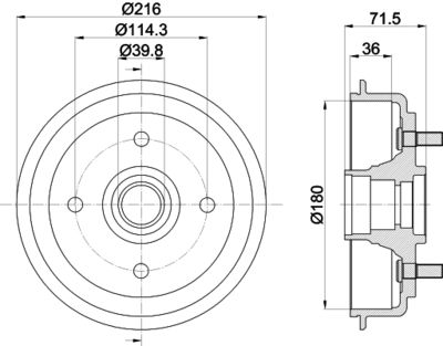  MBD274 MINTEX Тормозной барабан