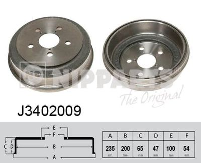  J3402009 NIPPARTS Тормозной барабан