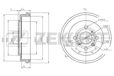  BS6110 ZEKKERT Тормозной барабан