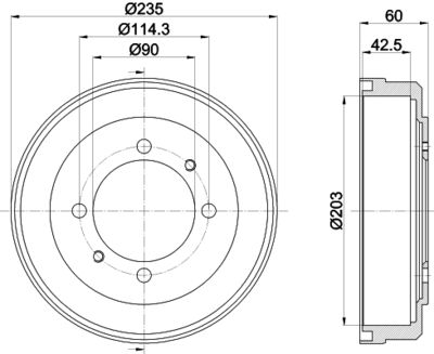  MBD315 MINTEX Тормозной барабан