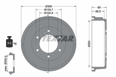  94034700 TEXTAR Тормозной барабан