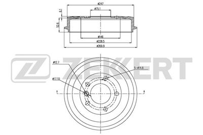  BS5549 ZEKKERT Тормозной барабан