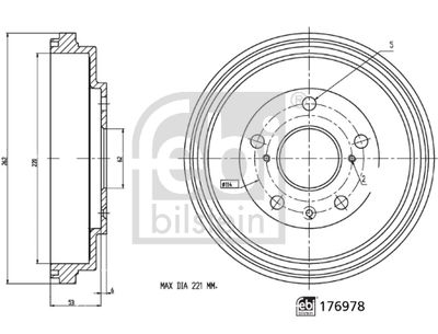  176978 FEBI BILSTEIN Тормозной барабан