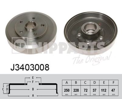  J3403008 NIPPARTS Тормозной барабан