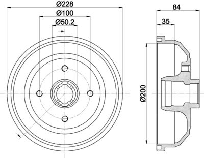  8DT355301161 HELLA PAGID Тормозной барабан