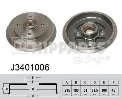  J3401006 NIPPARTS Тормозной барабан