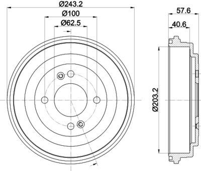  8DT355301881 HELLA PAGID Тормозной барабан