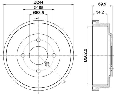  8DT355303421 HELLA PAGID Тормозной барабан