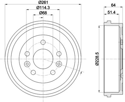  MBD405 MINTEX Тормозной барабан