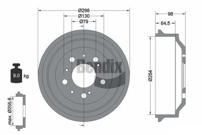  BDM1028 BENDIX Braking Тормозной барабан