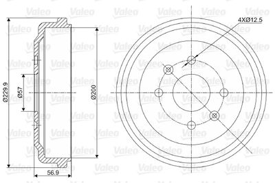  237041 VALEO Тормозной барабан