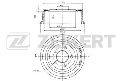  BS5560 ZEKKERT Тормозной барабан