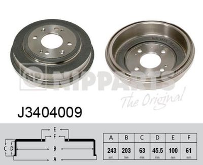  J3404009 NIPPARTS Тормозной барабан