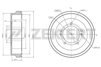  BS5577 ZEKKERT Тормозной барабан