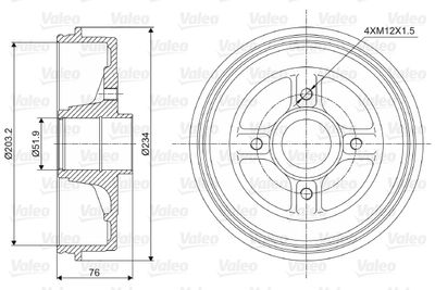  237008 VALEO Тормозной барабан