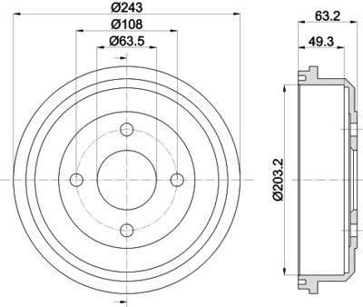  8DT355301291 HELLA PAGID Тормозной барабан