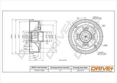  DP1010111698 Dr!ve+ Тормозной барабан