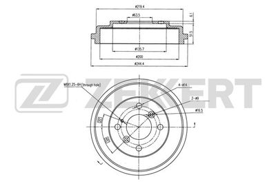  BS6226 ZEKKERT Тормозной барабан