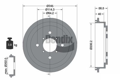  BDM1088 BENDIX Braking Тормозной барабан