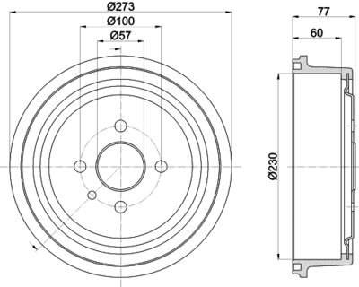  8DT355303451 HELLA PAGID Тормозной барабан