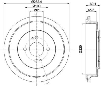  8DT355302391 HELLA PAGID Тормозной барабан