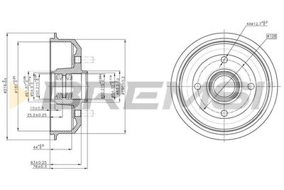  CR5054 BREMSI Тормозной барабан