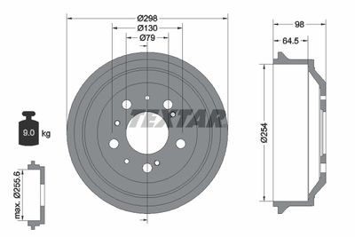  94014600 TEXTAR Тормозной барабан