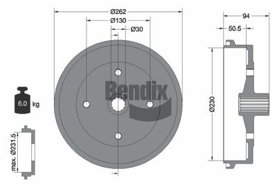  BDM1001 BENDIX Braking Тормозной барабан