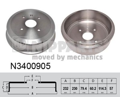  N3400905 NIPPARTS Тормозной барабан