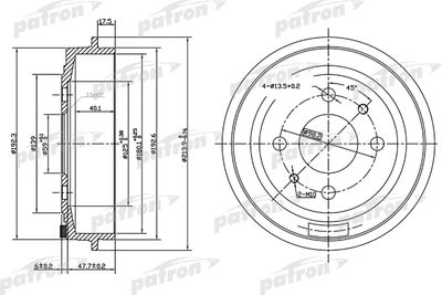  PDR1044 PATRON Тормозной барабан