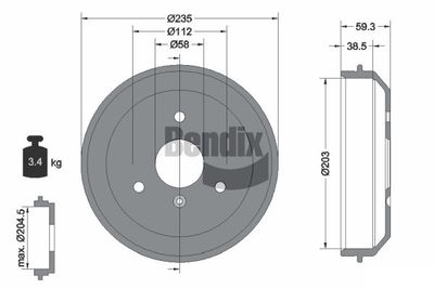  BDM1049 BENDIX Braking Тормозной барабан