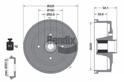  BDM1125 BENDIX Braking Тормозной барабан