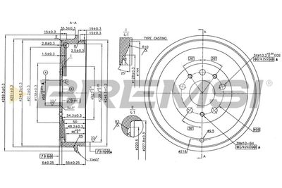  CR5005 BREMSI Тормозной барабан